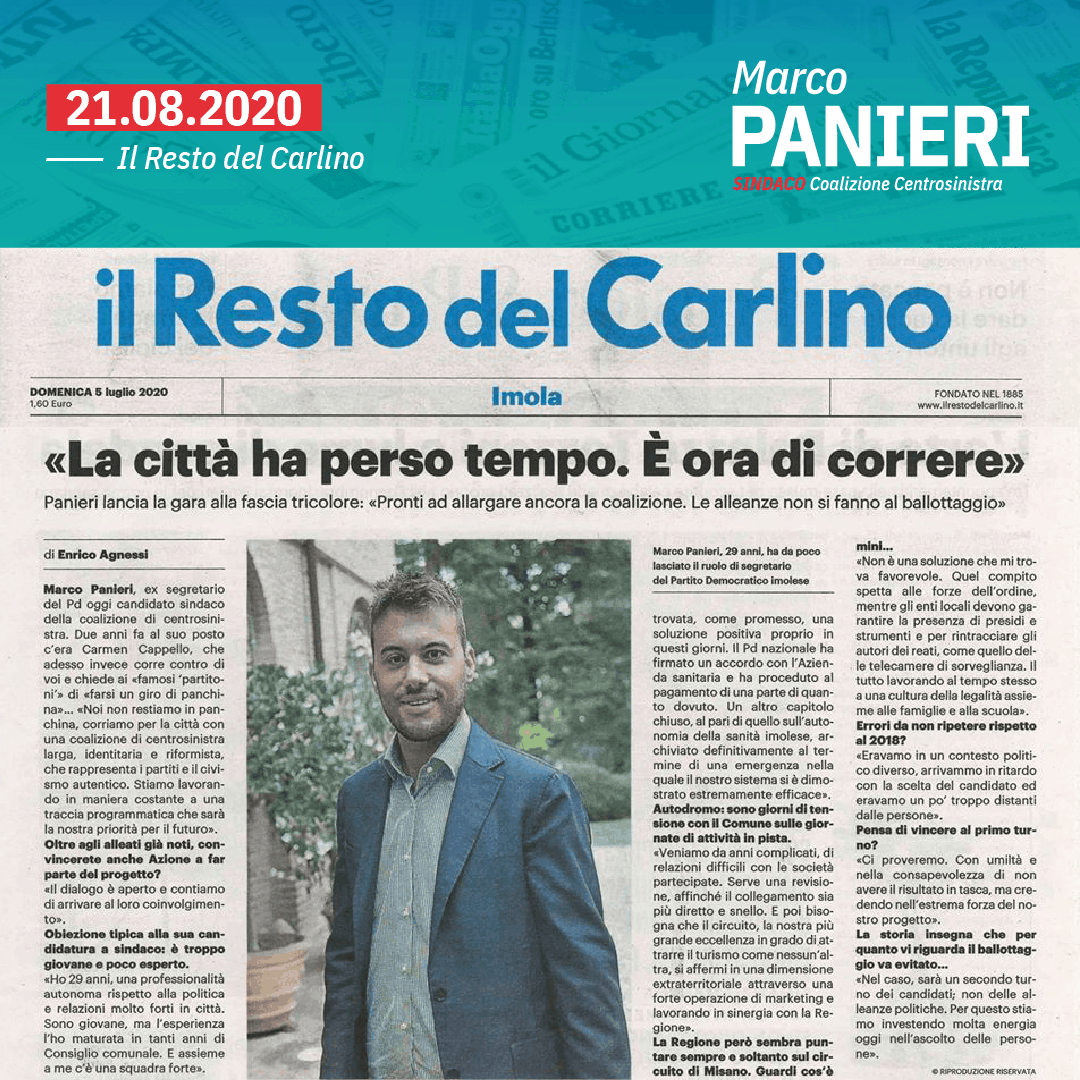 Marco Panieri | Campagna elettorale | Agenzia ORA