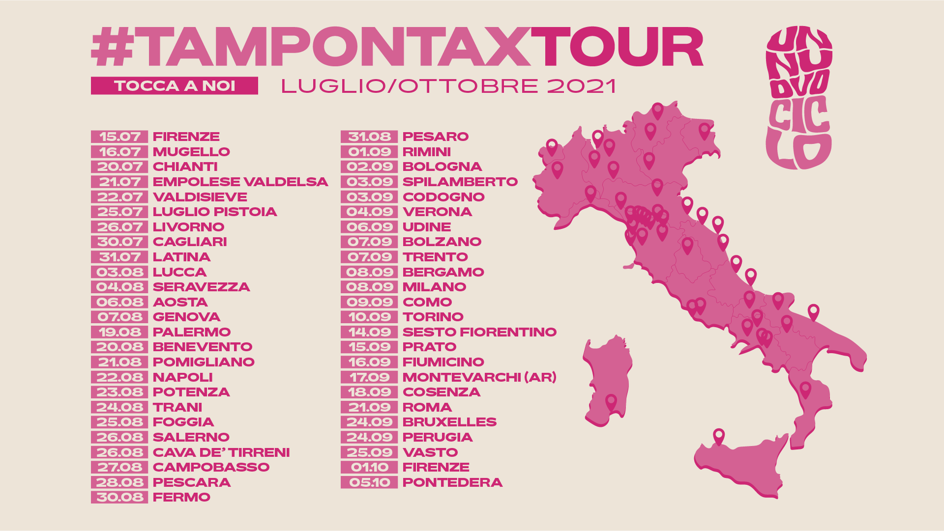 Tampon Tax Tour | comunicazione integrata | ORA